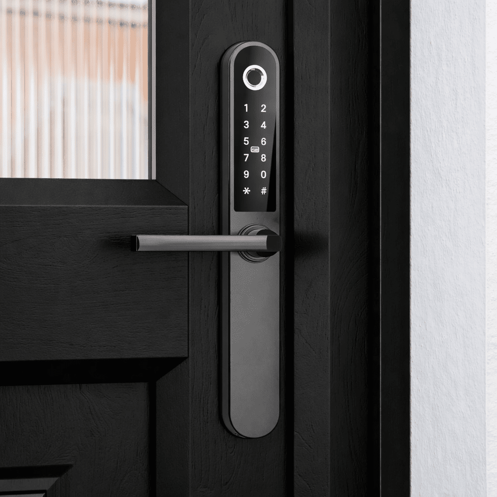 Zipoi Smart Door Handle with Fingerprint Reader, Keypad & App Control - Zipoi
