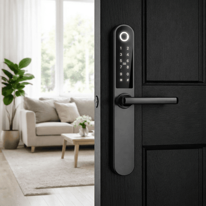Zipoi Smart Door Handle with Fingerprint Reader, Keypad & App Control - Zipoi