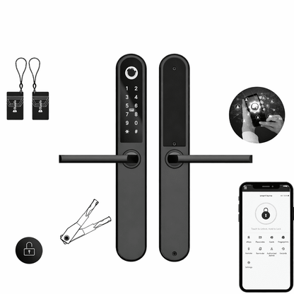 Zipoi Smart Door Handle with Fingerprint Reader, Keypad & App Control - Zipoi